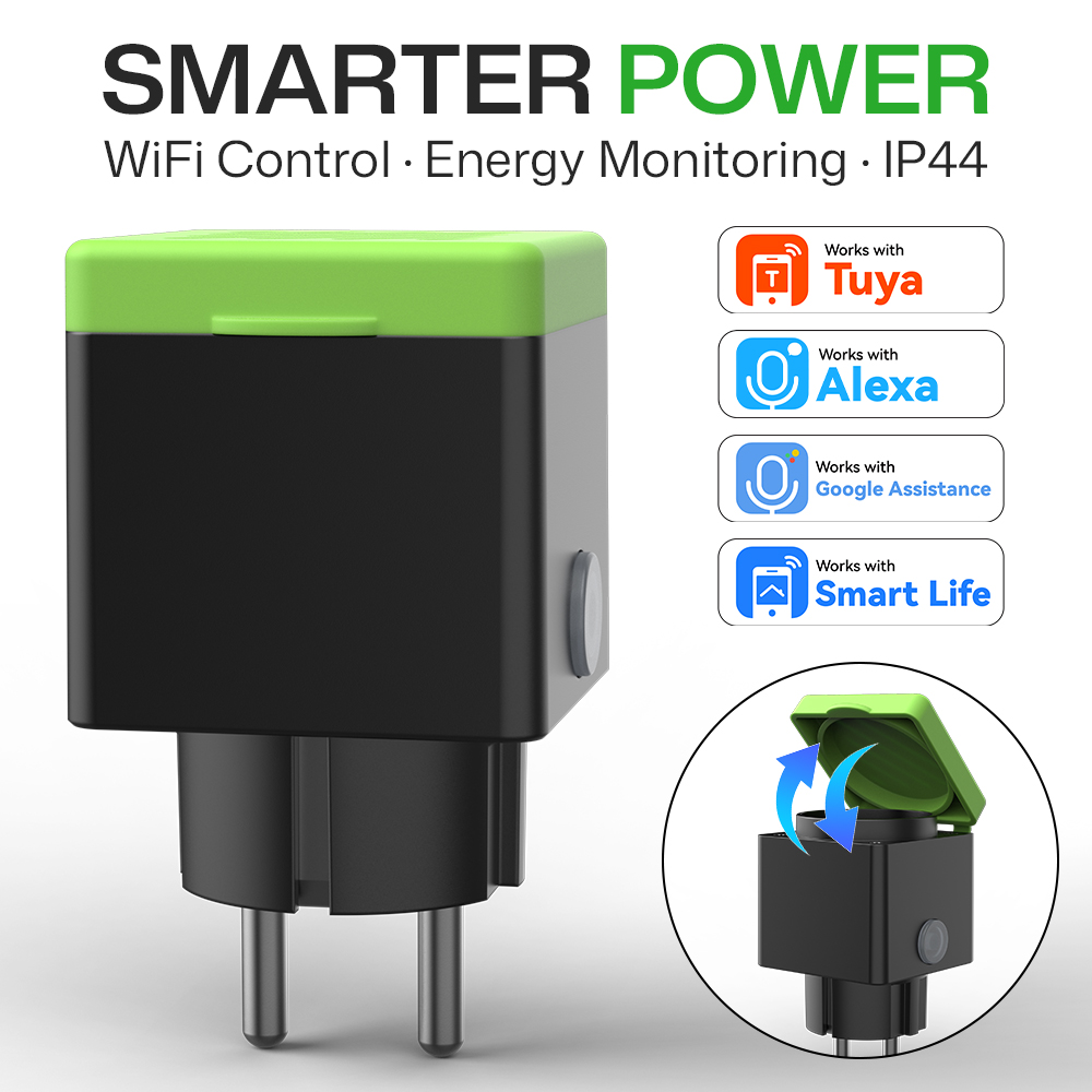 Outdoor Power Outlet Wifi - Waterproof Smart Socket With Button Smart
