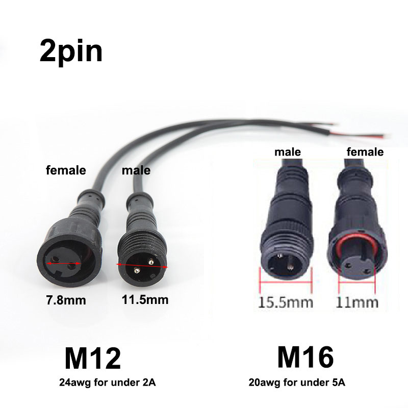 M12 M16 2 3 Pin Core Wire DC M - đánh giá và giá Outdoor Power Jack