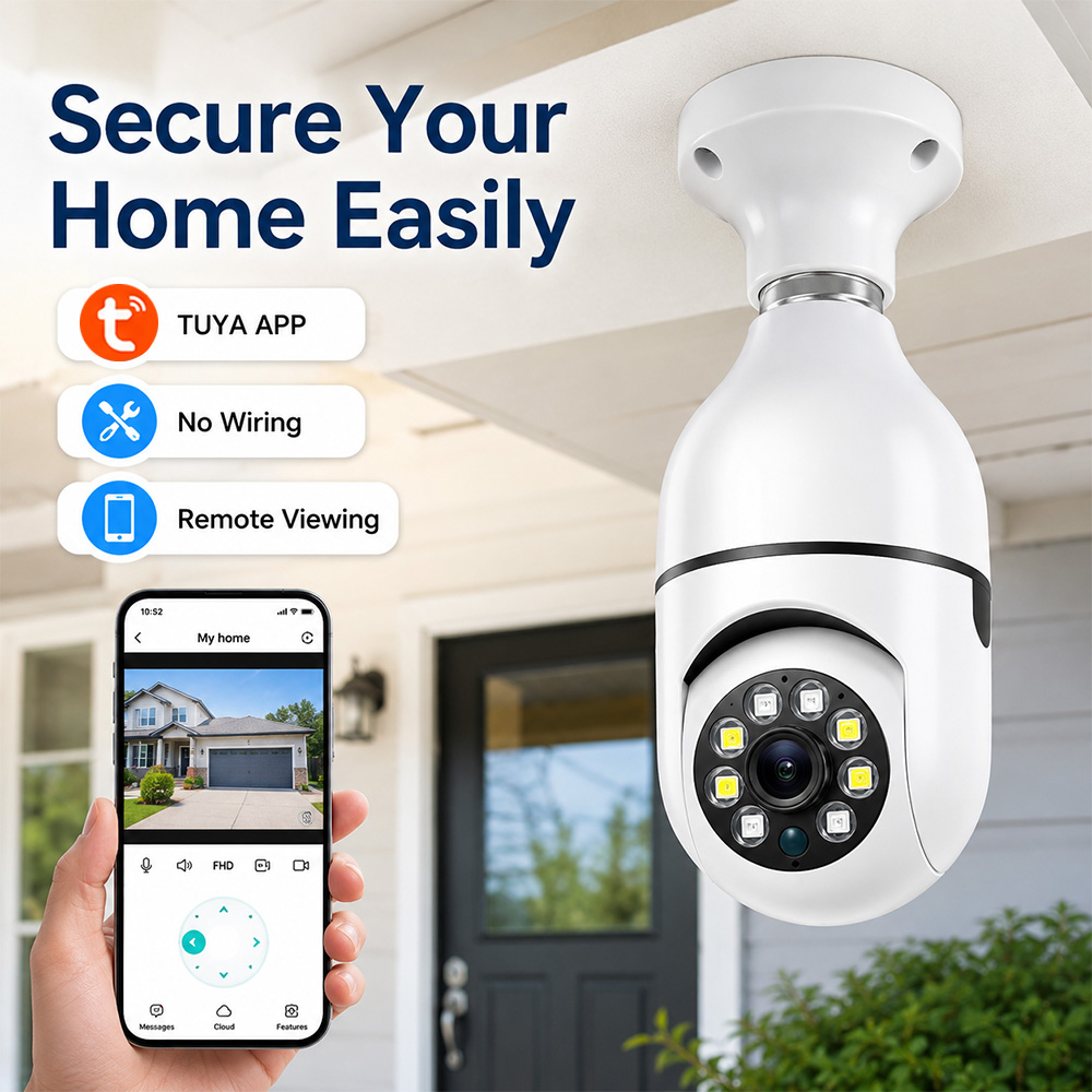 E27 1080P HD TUYA Bulb Camera  - đánh giá và giá Outdoor Power Outlet Wifi