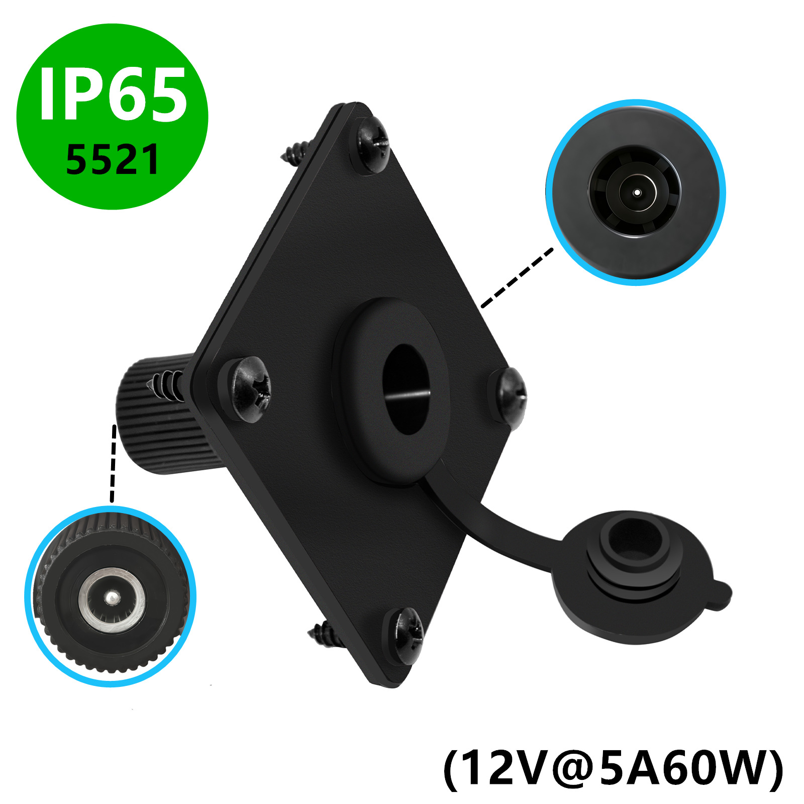 IP65 Waterproof DC5521 Panel M - đánh giá và giá Outdoor Power Jack
