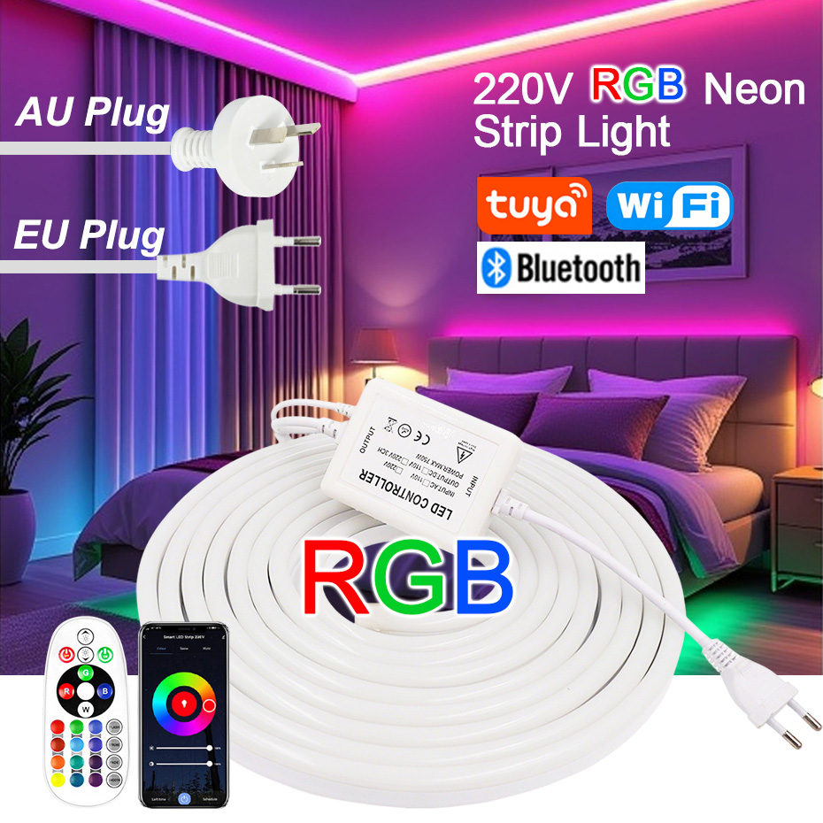 220V RGB LED Neon Strip with E - đánh giá và giá Outdoor Power Outlet Wifi