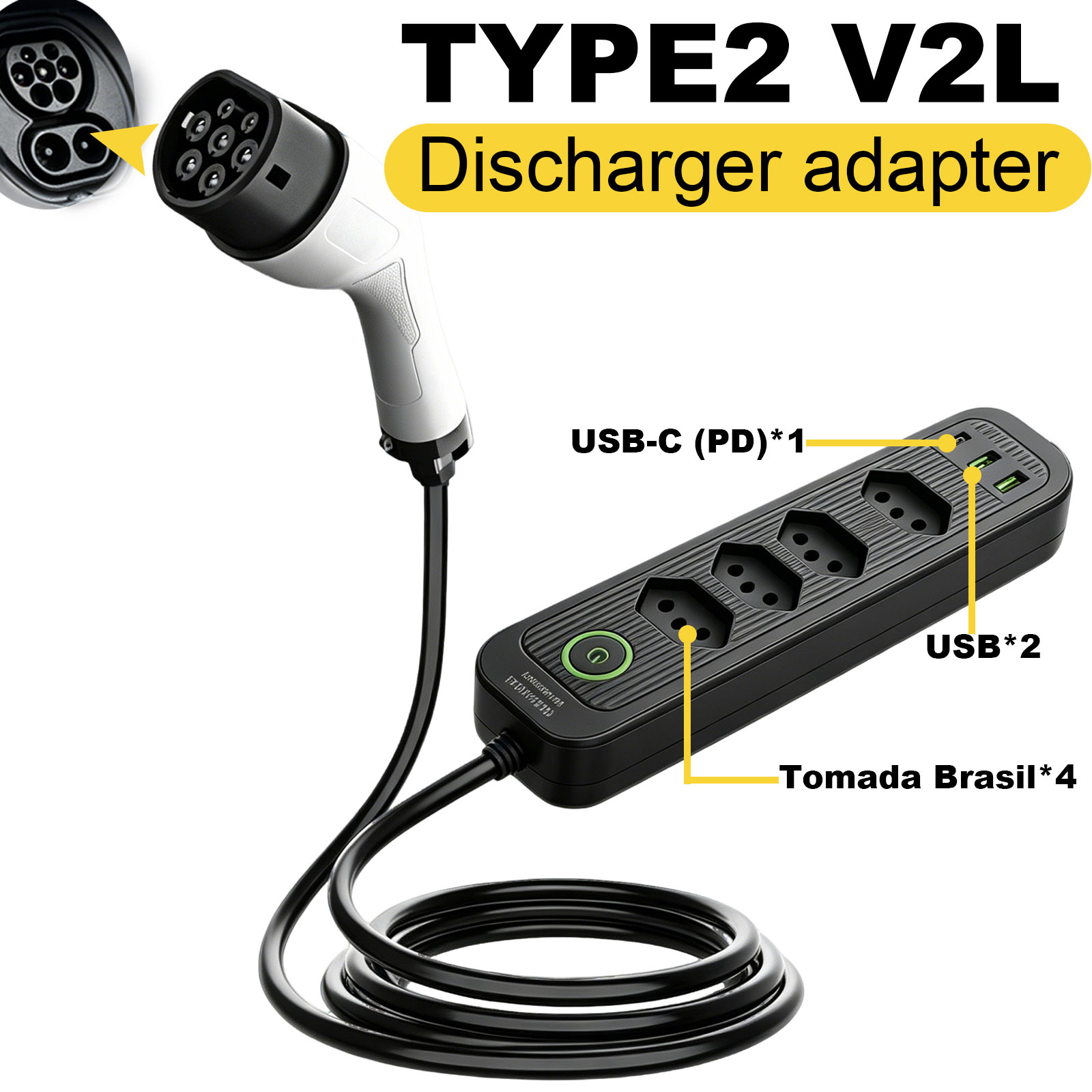 Type2 V2L Discharge Adapter 16 - đánh giá và giá Outdoor Power Adapter