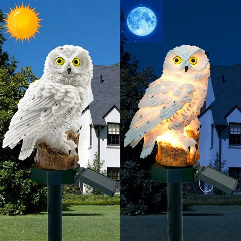 Solar Owl Statue Garden Light  - đánh giá và giá Outdoor Power Supply