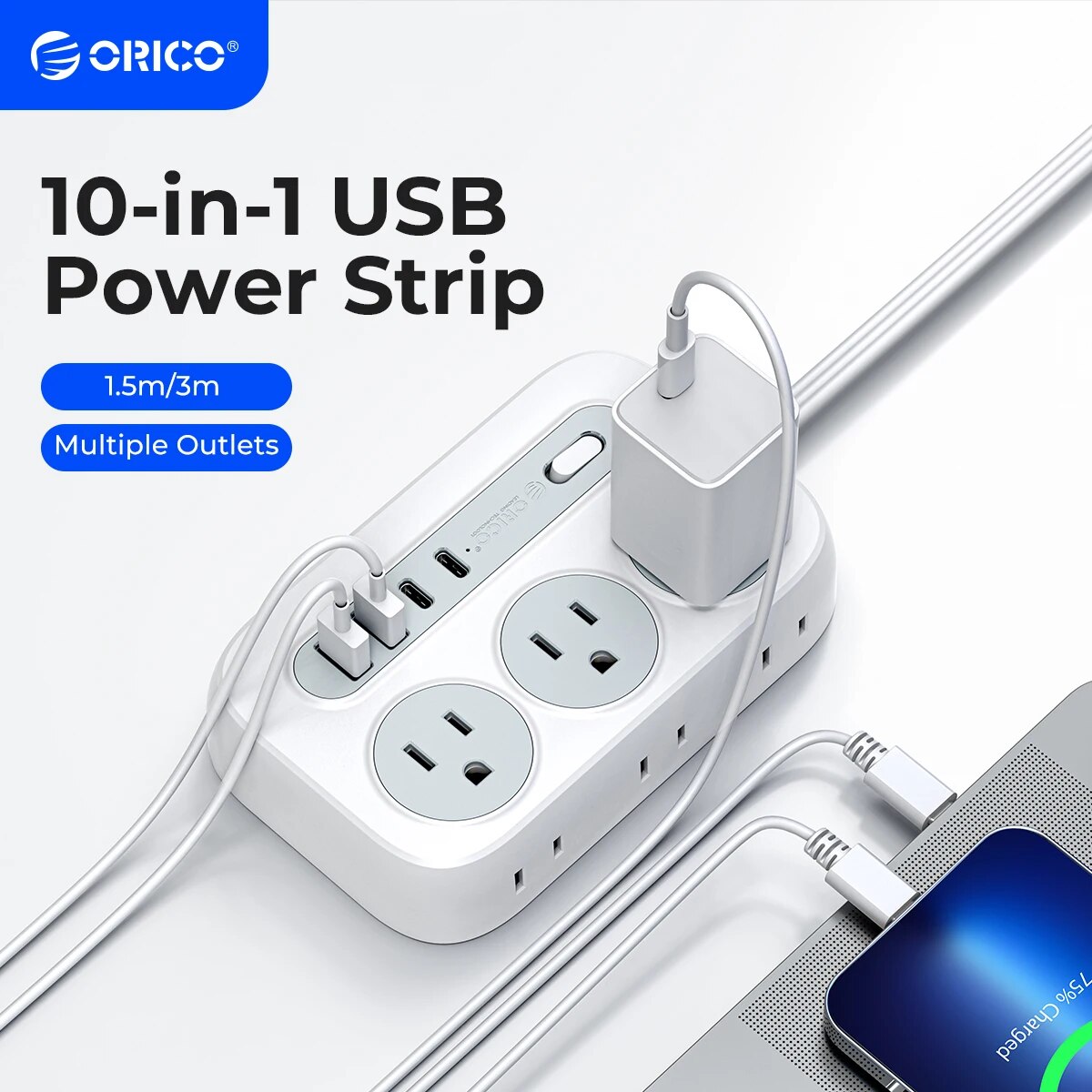 ORICO Multi-Size Extension Cor - đánh giá và giá Outdoor Usb Power Strip
